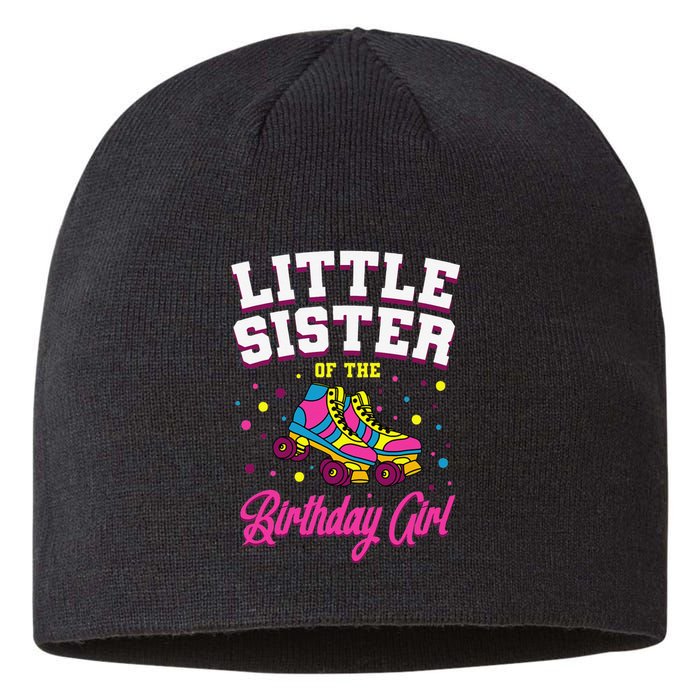 Little Sister of the Birthday Roller Skating Party Sustainable Beanie