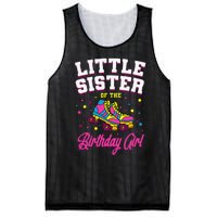 Little Sister of the Birthday Roller Skating Party Mesh Reversible Basketball Jersey Tank