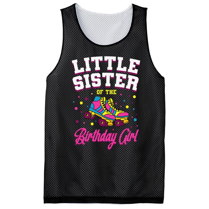 Little Sister of the Birthday Roller Skating Party Mesh Reversible Basketball Jersey Tank