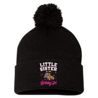 Little Sister of the Birthday Roller Skating Party Pom Pom 12in Knit Beanie