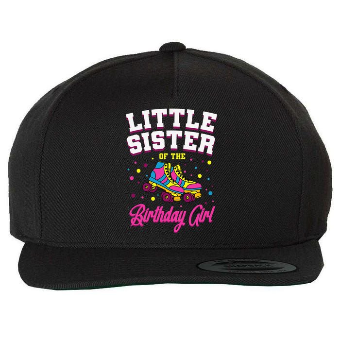 Little Sister of the Birthday Roller Skating Party Wool Snapback Cap