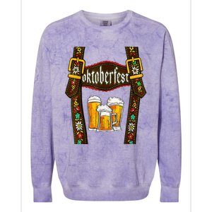 Lederhosen Suspenders Oktoberfest Bavarian Munich Beer Colorblast Crewneck Sweatshirt