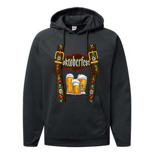 Lederhosen Suspenders Oktoberfest Bavarian Munich Beer Performance Fleece Hoodie