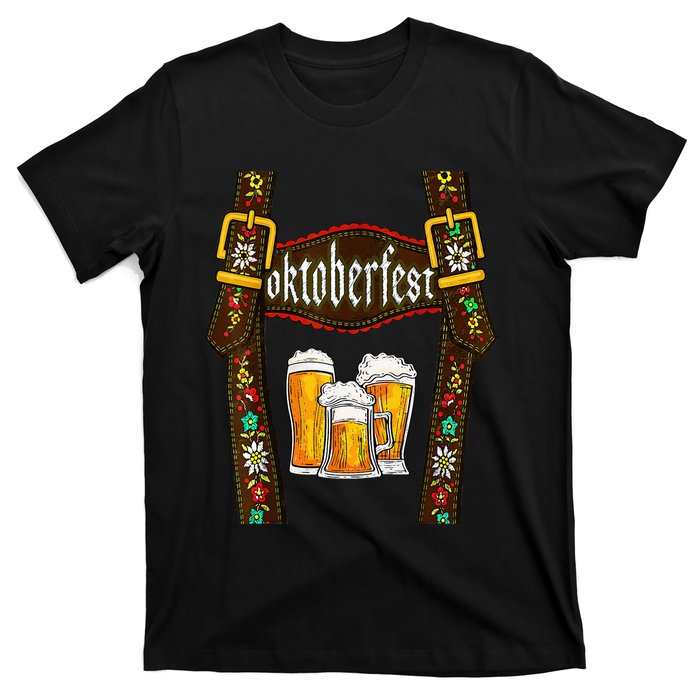 Lederhosen Suspenders Oktoberfest Bavarian Munich Beer T-Shirt