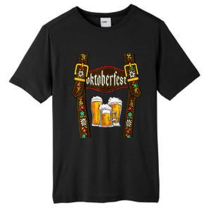 Lederhosen Suspenders Oktoberfest Bavarian Munich Beer Tall Fusion ChromaSoft Performance T-Shirt