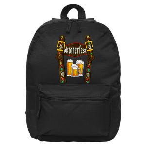 Lederhosen Suspenders Oktoberfest Bavarian Munich Beer 16 in Basic Backpack