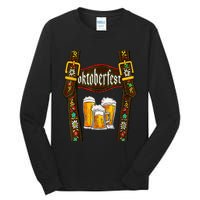 Lederhosen Suspenders Oktoberfest Bavarian Munich Beer Tall Long Sleeve T-Shirt