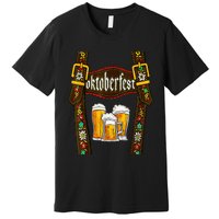 Lederhosen Suspenders Oktoberfest Bavarian Munich Beer Premium T-Shirt