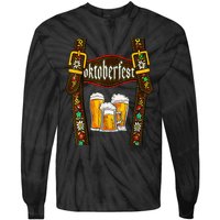 Lederhosen Suspenders Oktoberfest Bavarian Munich Beer Tie-Dye Long Sleeve Shirt