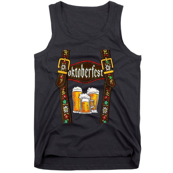 Lederhosen Suspenders Oktoberfest Bavarian Munich Beer Tank Top