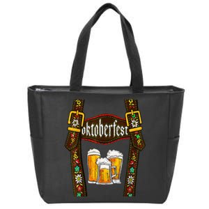 Lederhosen Suspenders Oktoberfest Bavarian Munich Beer Zip Tote Bag