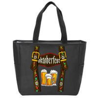 Lederhosen Suspenders Oktoberfest Bavarian Munich Beer Zip Tote Bag