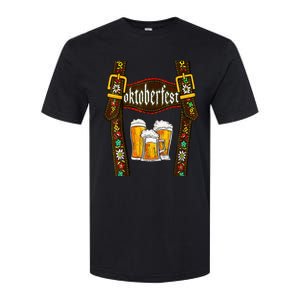 Lederhosen Suspenders Oktoberfest Bavarian Munich Beer Softstyle CVC T-Shirt