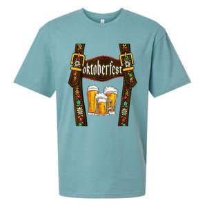 Lederhosen Suspenders Oktoberfest Bavarian Munich Beer Sueded Cloud Jersey T-Shirt