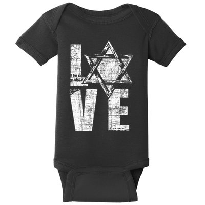 Love  Star Of David Jewish Judaism Israelites Baby Bodysuit