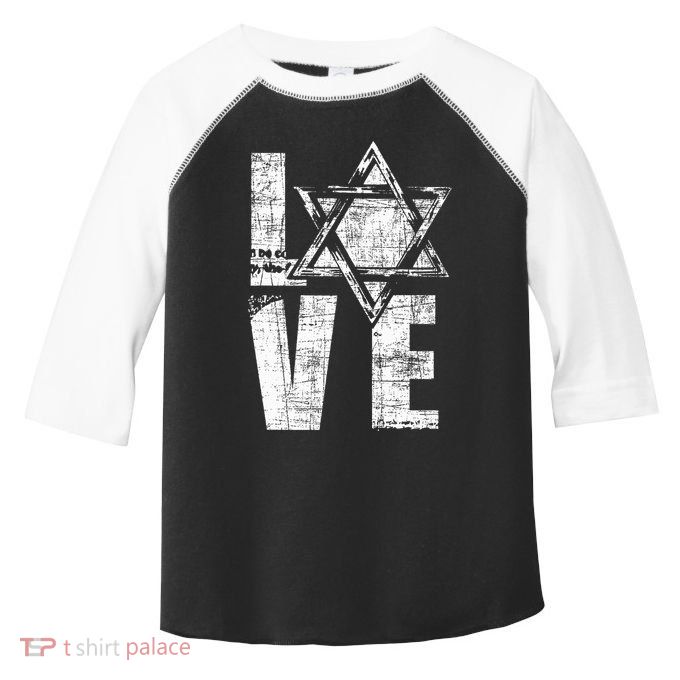 Love  Star Of David Jewish Judaism Israelites Toddler Fine Jersey T-Shirt