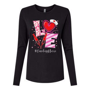 Love Stethoscope Oncology Nurse Valentine's Day Womens Cotton Relaxed Long Sleeve T-Shirt