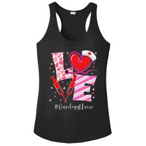 Love Stethoscope Oncology Nurse Valentine's Day Ladies PosiCharge Competitor Racerback Tank