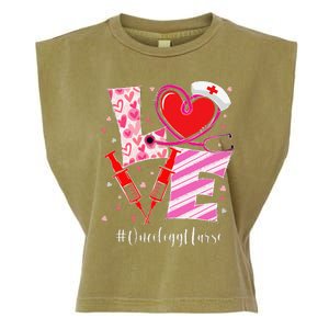 Love Stethoscope Oncology Nurse Valentine's Day Garment-Dyed Women's Muscle Tee