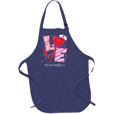 Love Stethoscope Oncology Nurse Valentine's Day Full-Length Apron With Pockets