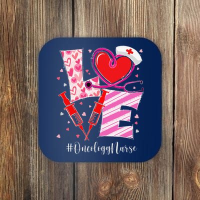 Love Stethoscope Oncology Nurse Valentine's Day Coaster