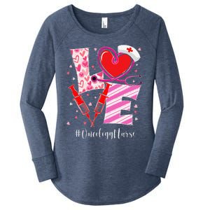 Love Stethoscope Oncology Nurse Valentine's Day Women's Perfect Tri Tunic Long Sleeve Shirt