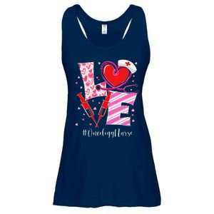 Love Stethoscope Oncology Nurse Valentine's Day Ladies Essential Flowy Tank