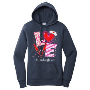 Love Stethoscope Oncology Nurse Valentine's Day Women's Pullover Hoodie