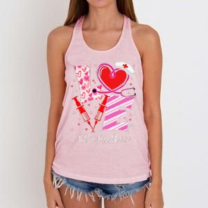 Love Stethoscope Oncology Nurse Valentine's Day Women's Knotted Racerback Tank