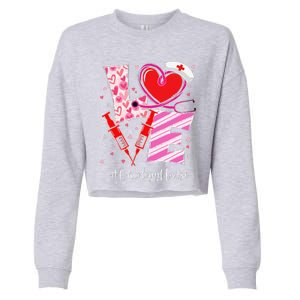 Love Stethoscope Oncology Nurse Valentine's Day Cropped Pullover Crew