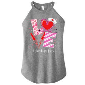 Love Stethoscope Oncology Nurse Valentine's Day Women's Perfect Tri Rocker Tank