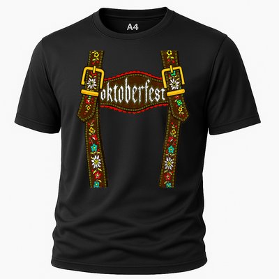 Lederhosen Suspenders Oktoberfest Bavarian Munich Beer Cooling Performance Crew T-Shirt