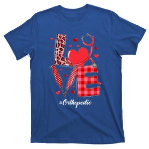 Love Stethoscope Orthopedic Nurse Leopard Valentines Day Cute Gift T-Shirt