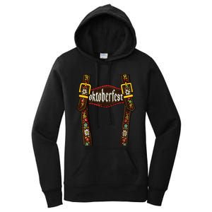 Lederhosen Suspenders Oktoberfest Bavarian Munich Beer Women's Pullover Hoodie