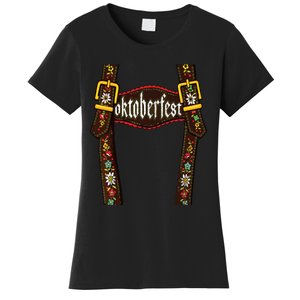 Lederhosen Suspenders Oktoberfest Bavarian Munich Beer Women's T-Shirt