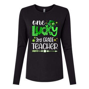 Leopard Shamrock One Lucky 3rd Grade Teacher St Patricks Day Meaningful Gift Womens Cotton Relaxed Long Sleeve T-Shirt