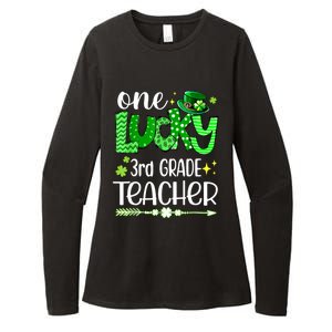 Leopard Shamrock One Lucky 3rd Grade Teacher St Patricks Day Meaningful Gift Womens CVC Long Sleeve Shirt