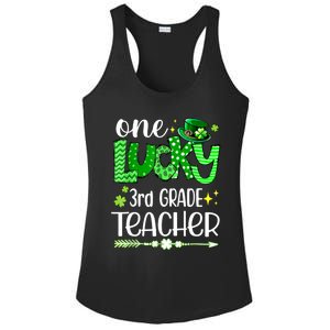 Leopard Shamrock One Lucky 3rd Grade Teacher St Patricks Day Meaningful Gift Ladies PosiCharge Competitor Racerback Tank