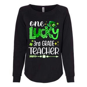 Leopard Shamrock One Lucky 3rd Grade Teacher St Patricks Day Meaningful Gift Womens California Wash Sweatshirt