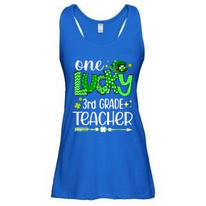 Leopard Shamrock One Lucky 3rd Grade Teacher St Patricks Day Meaningful Gift Ladies Essential Flowy Tank