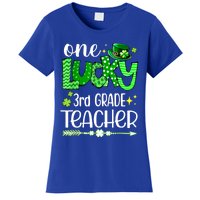 Leopard Shamrock One Lucky 3rd Grade Teacher St Patricks Day Meaningful Gift Women's T-Shirt