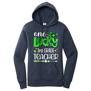 Leopard Shamrock One Lucky 3rd Grade Teacher St Patricks Day Meaningful Gift Women's Pullover Hoodie