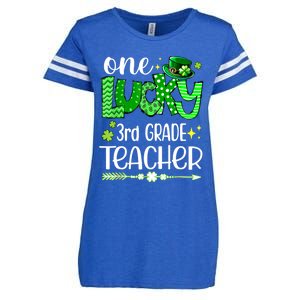 Leopard Shamrock One Lucky 3rd Grade Teacher St Patricks Day Meaningful Gift Enza Ladies Jersey Football T-Shirt