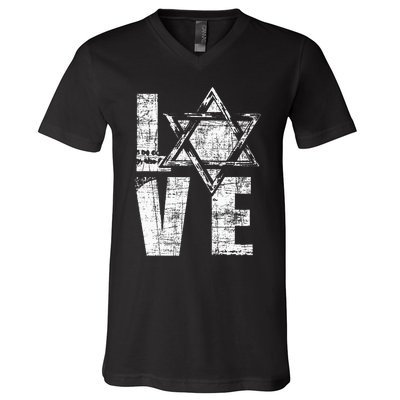 Love  Star Of David Jewish Judaism Israelites Hashana V-Neck T-Shirt