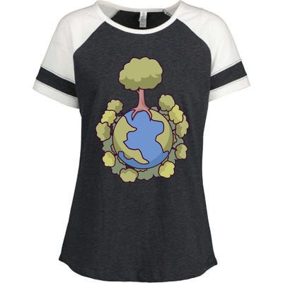 Let's Save Our Planet Natural Nature Environt Gift Enza Ladies Jersey Colorblock Tee