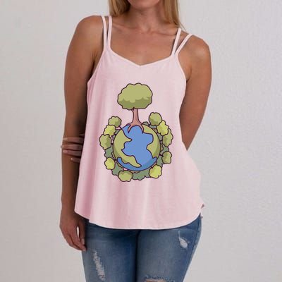 Let's Save Our Planet Natural Nature Environt Gift Women's Strappy Tank