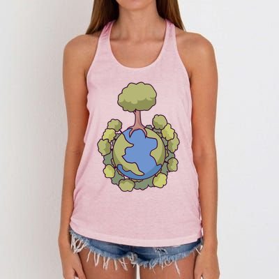 Let's Save Our Planet Natural Nature Environt Gift Women's Knotted Racerback Tank