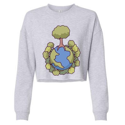 Let's Save Our Planet Natural Nature Environt Gift Cropped Pullover Crew