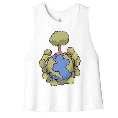 Let's Save Our Planet Natural Nature Environt Gift Women's Racerback Cropped Tank