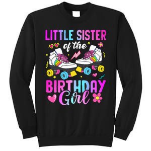 Little Sister Of The Birthday Girl Rolling Skate Bday Family Sweatshirt